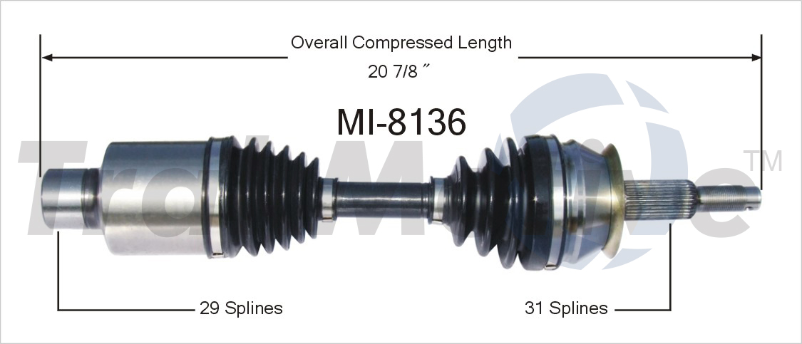 CV Axle Shaft TrakMotive MI-8136