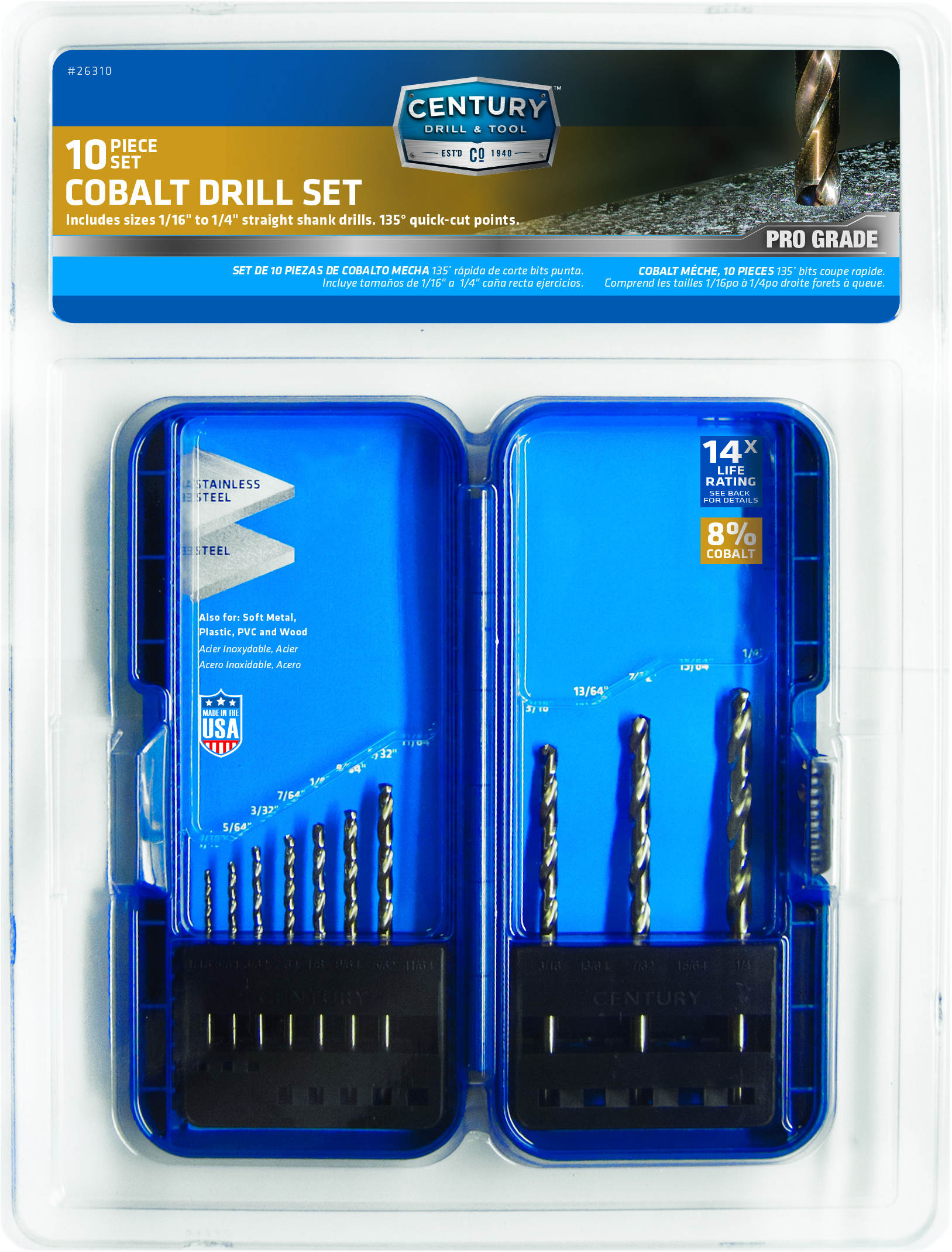 Drill Bit Set Century Drill & Tool 26310