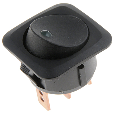 Dorman Round Rocker Switch, LED Black/Green