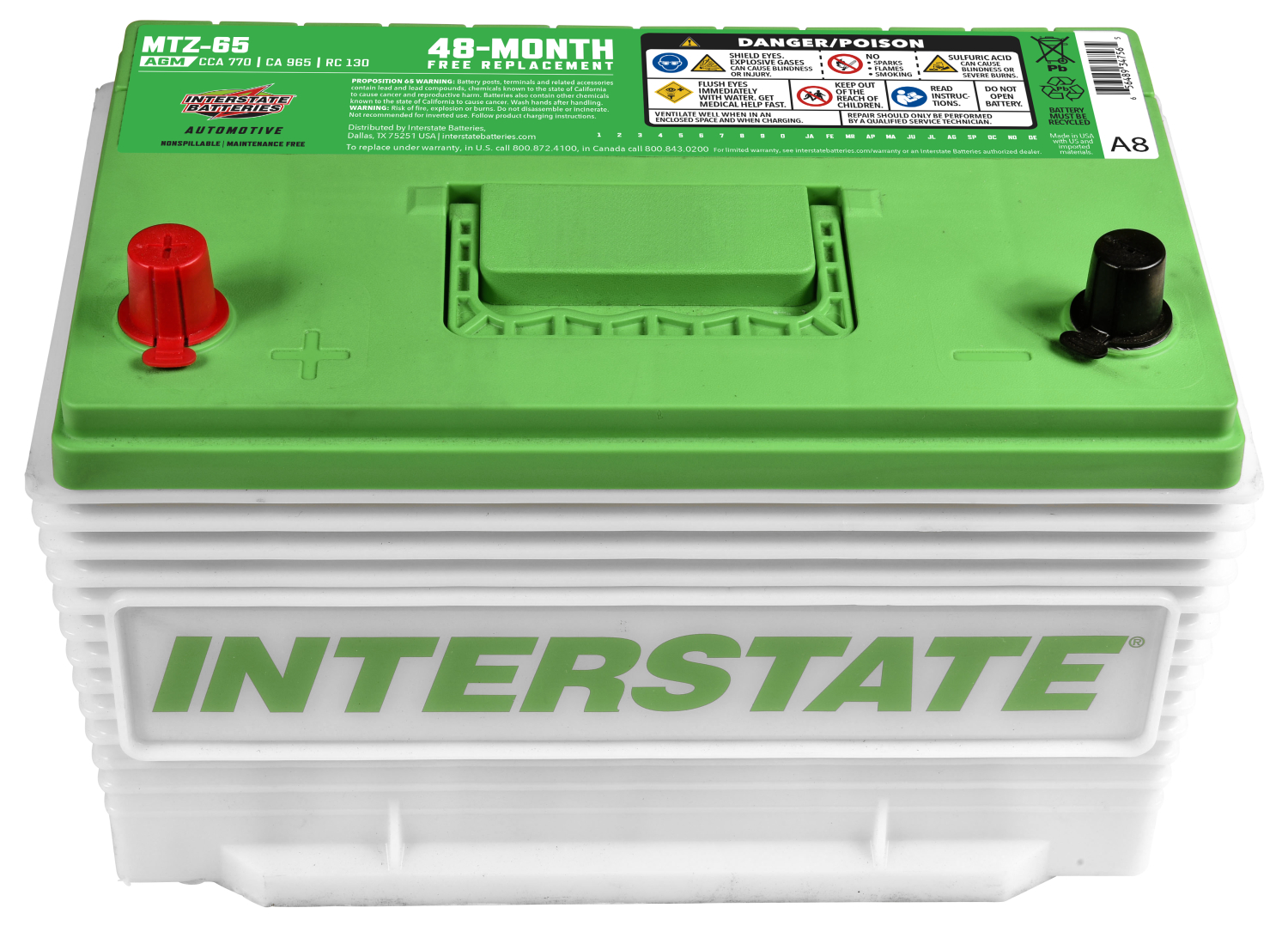 Vehicle Battery Interstate MTZ AGM MTZ-65