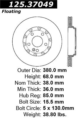 Disc Brake Rotor Centric Parts 125.37049