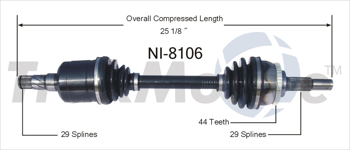 CV Axle Shaft TrakMotive NI-8106