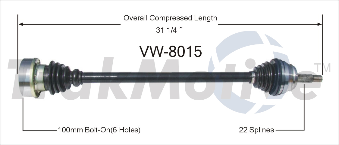 CV Axle Shaft TrakMotive VW-8015