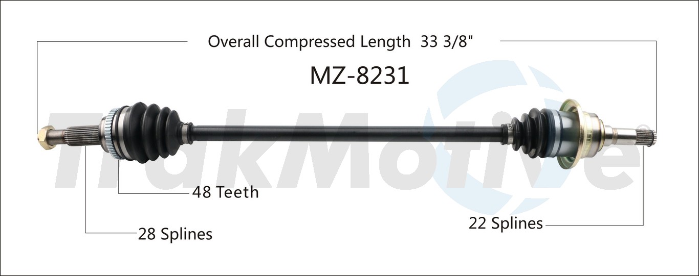 CV Axle Shaft TrakMotive MZ-8231