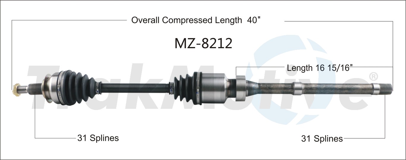 CV Axle Shaft TrakMotive MZ-8212