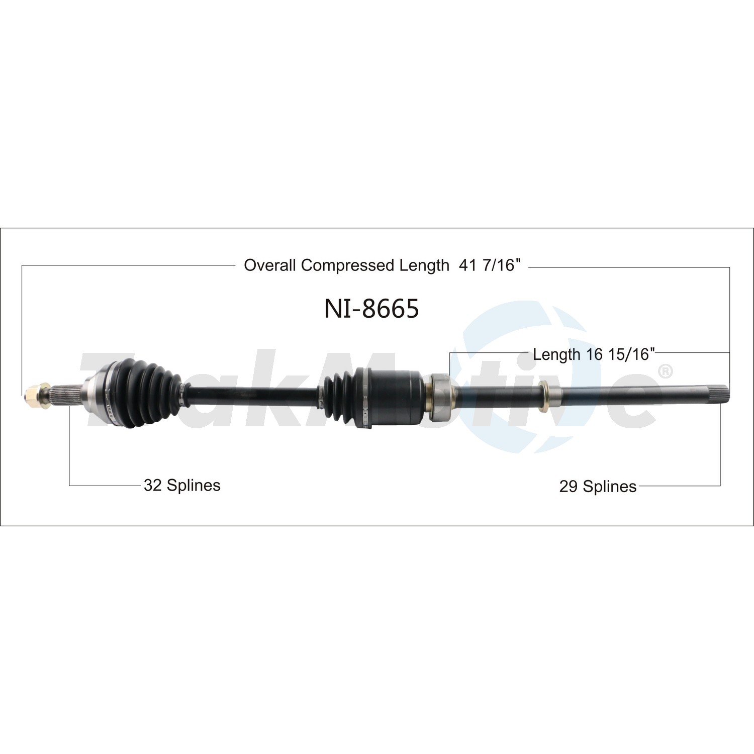 CV Axle Shaft TrakMotive NI-8665