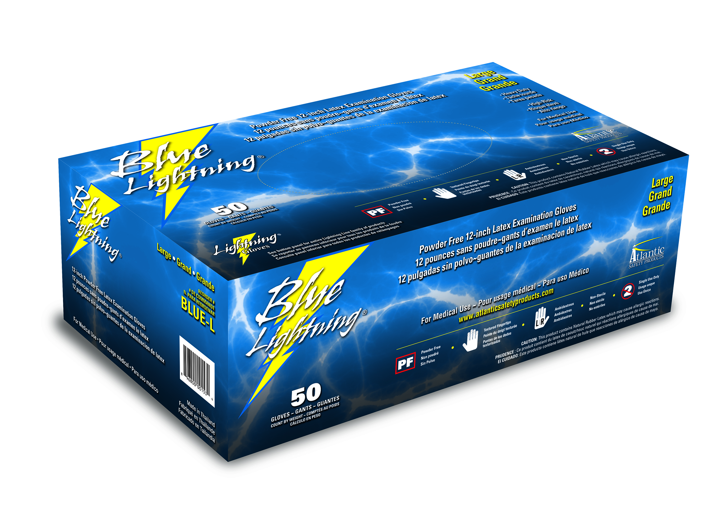 Disposable Gloves Blue Lightning Gloves BLUE-M