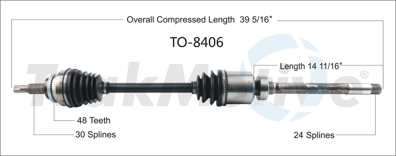CV Axle Shaft TrakMotive TO-8406