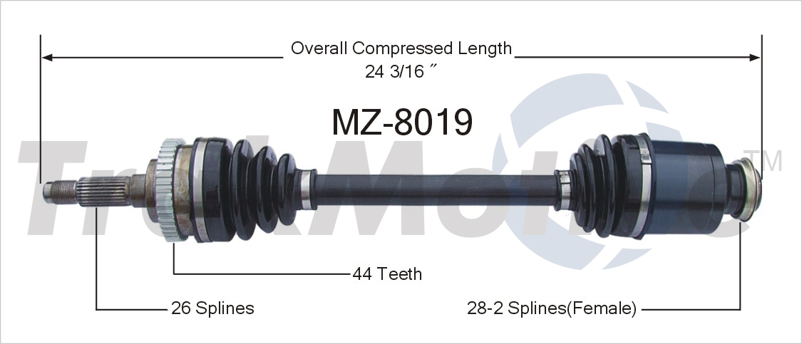 CV Axle Shaft TrakMotive MZ-8019