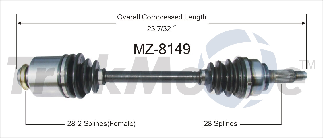 CV Axle Shaft TrakMotive MZ-8149