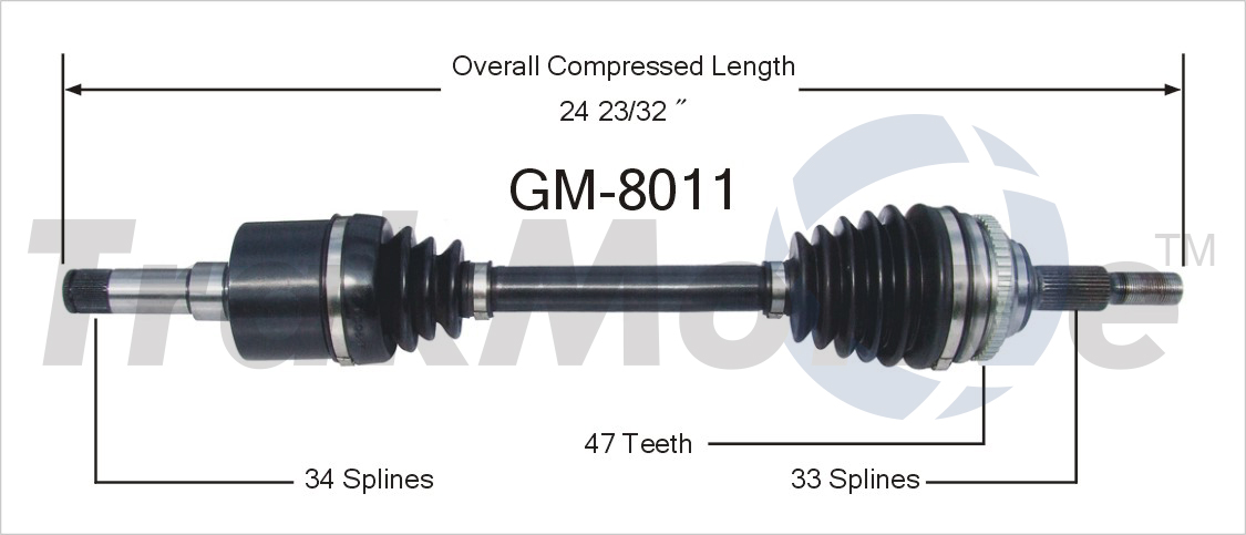 CV Axle Shaft TrakMotive GM-8011
