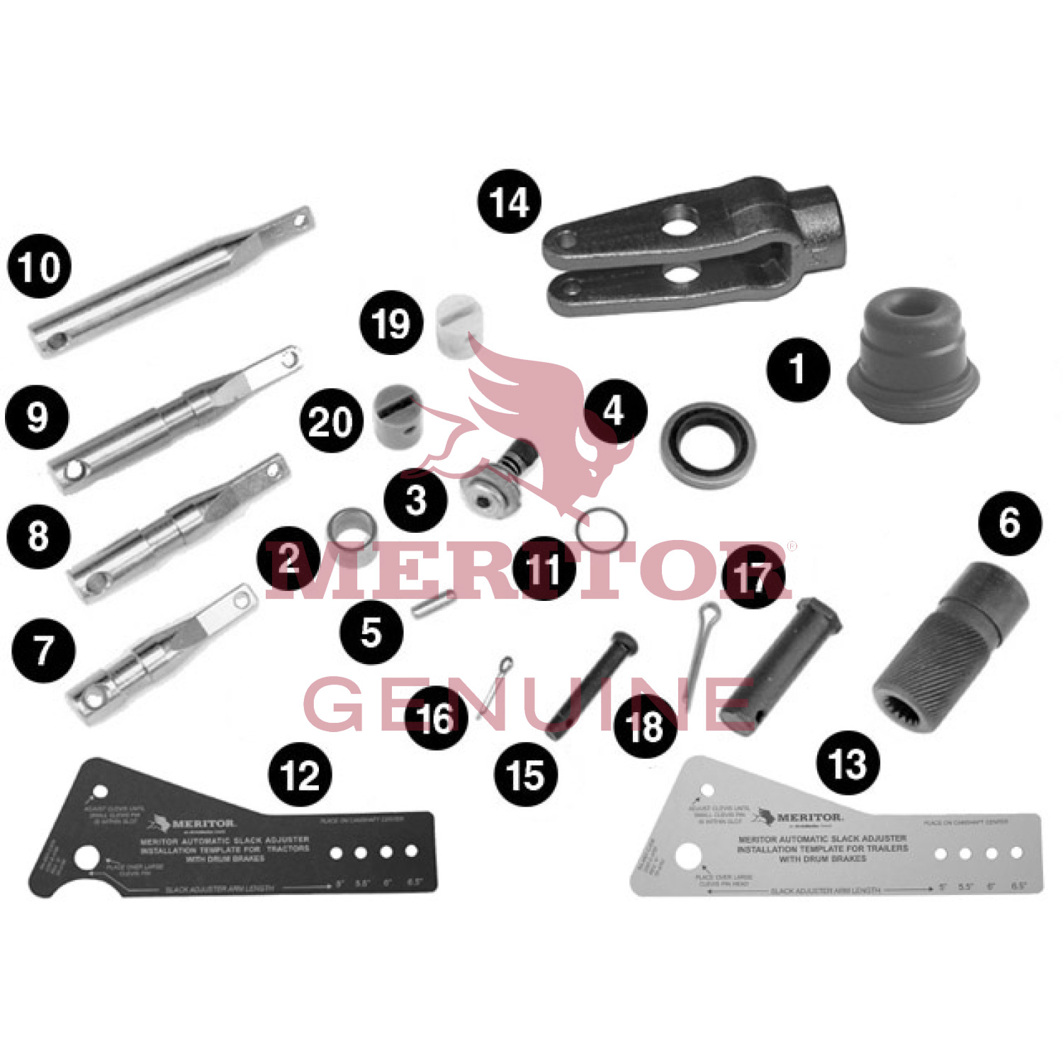 Air Brake Slack Adjuster Repair Kit Meritor R810001ALW