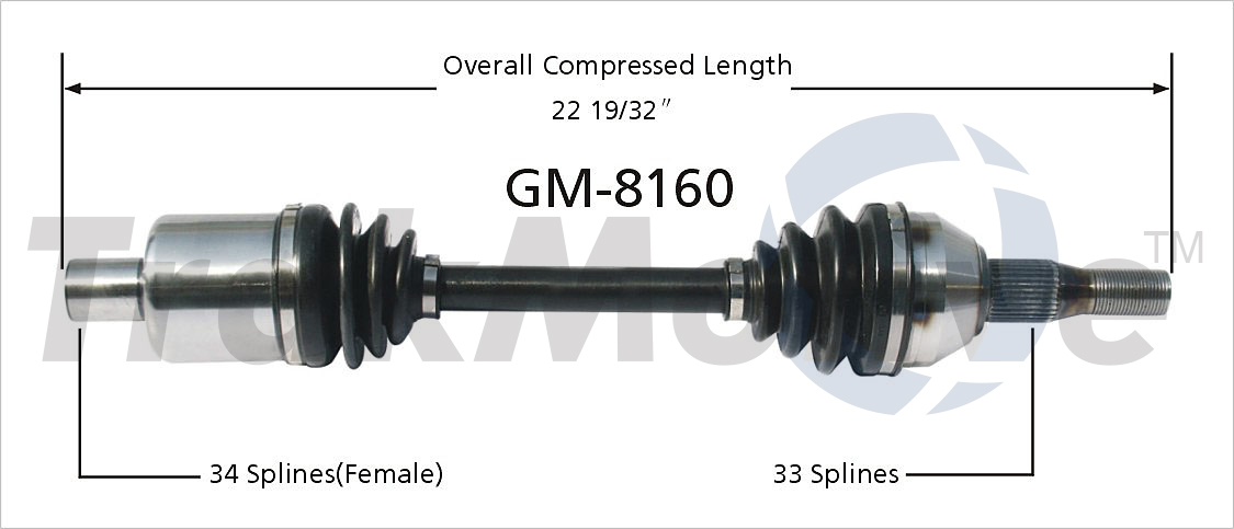 CV Axle Shaft TrakMotive GM-8160
