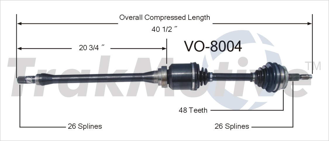CV Axle Shaft TrakMotive VO-8004