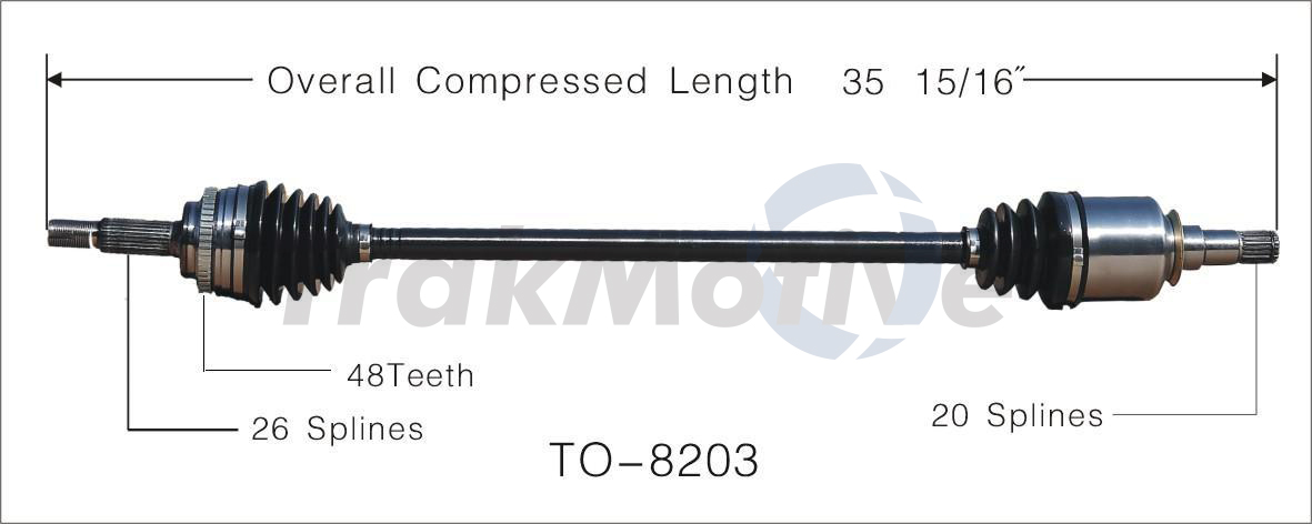 CV Axle Shaft TrakMotive TO8203