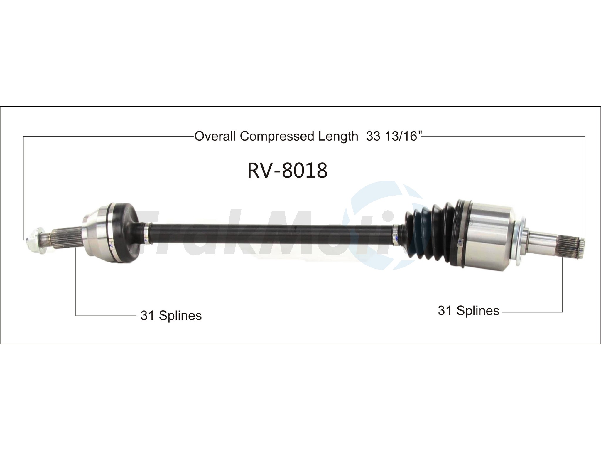 CV Axle Shaft TrakMotive RV-8018