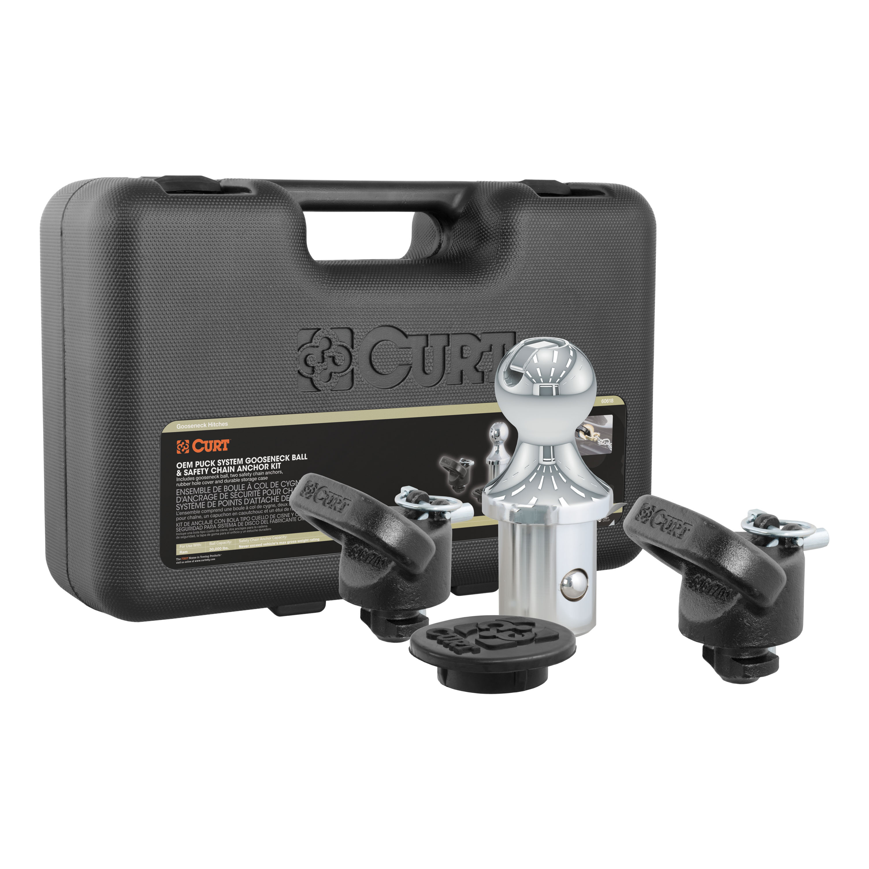 Gooseneck Trailer Hitch Ball and Chain Anchor Kit CURT 60618