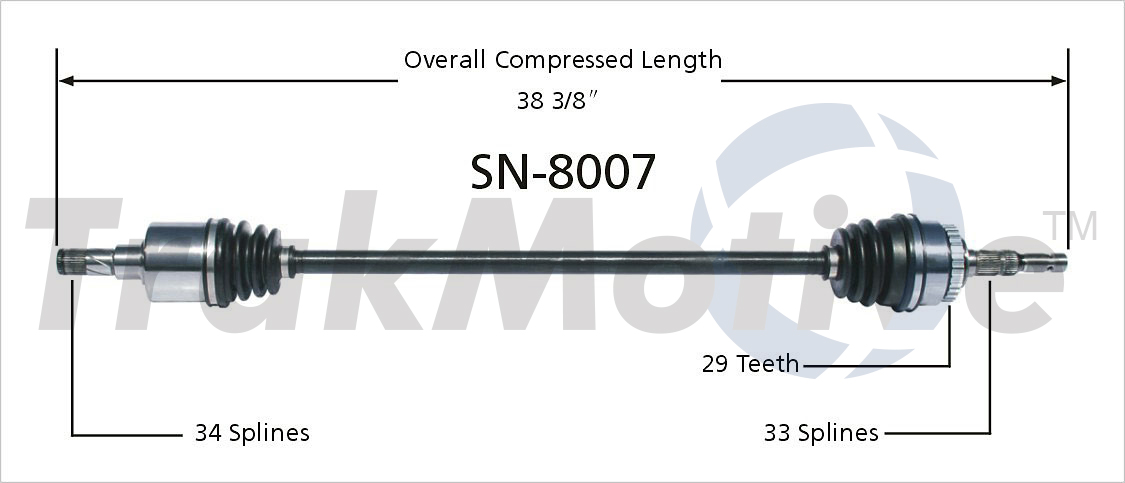 CV Axle Shaft TrakMotive SN-8007