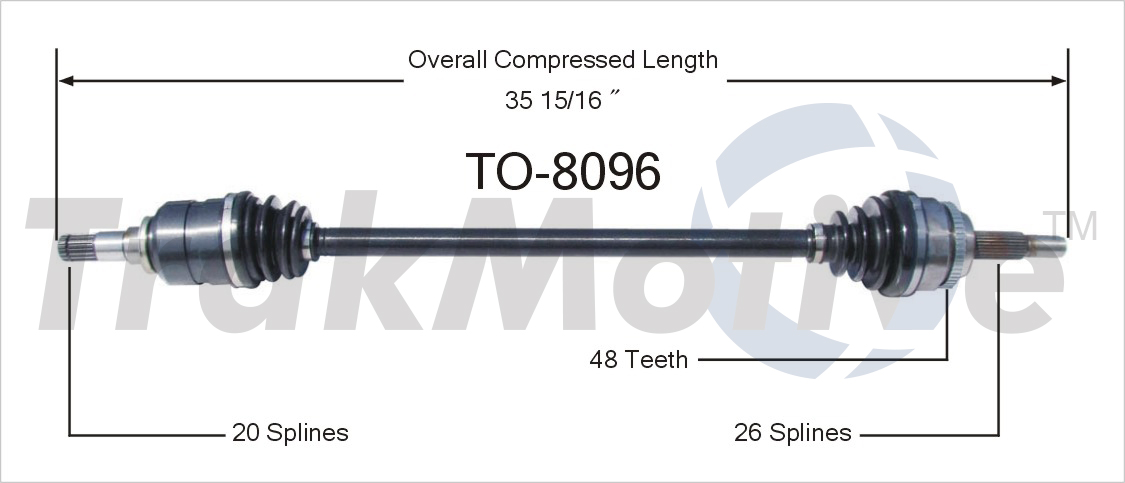 CV Axle Shaft TrakMotive TO-8096
