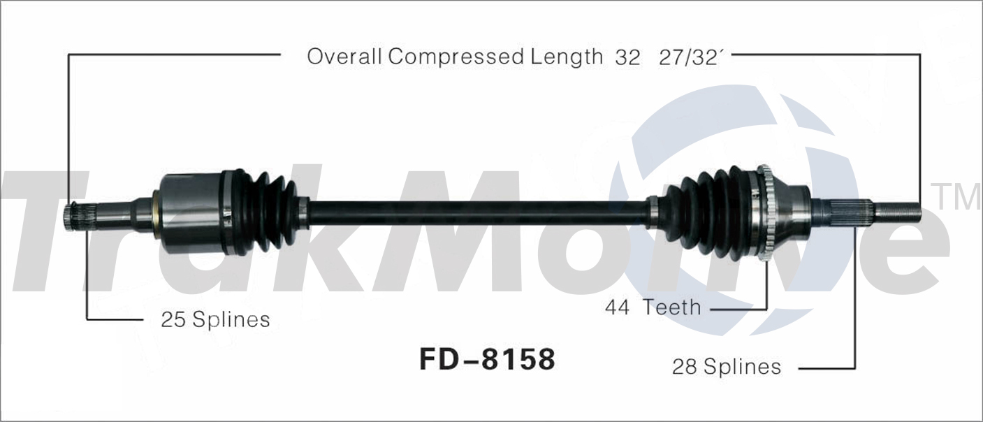 CV Axle Shaft TrakMotive FD-8158