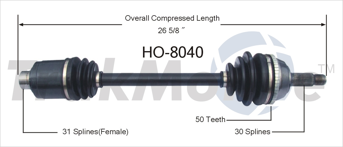 CV Axle Shaft TrakMotive HO-8040