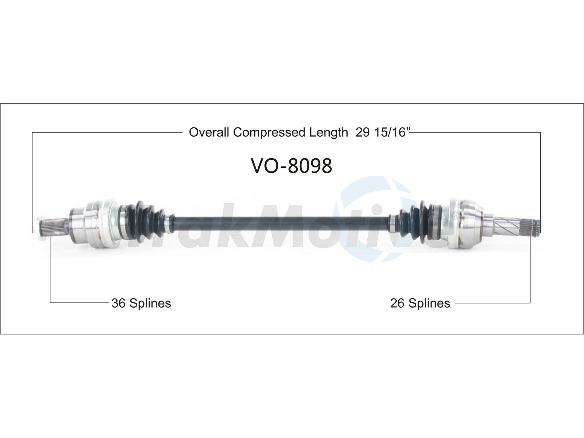 CV Axle Shaft TrakMotive VO-8098