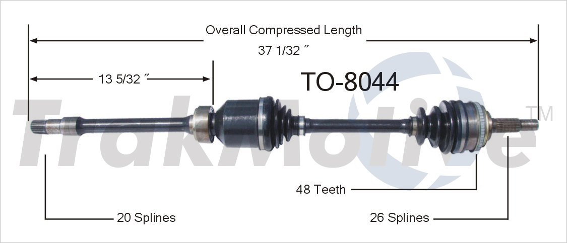 CV Axle Shaft TrakMotive TO-8044