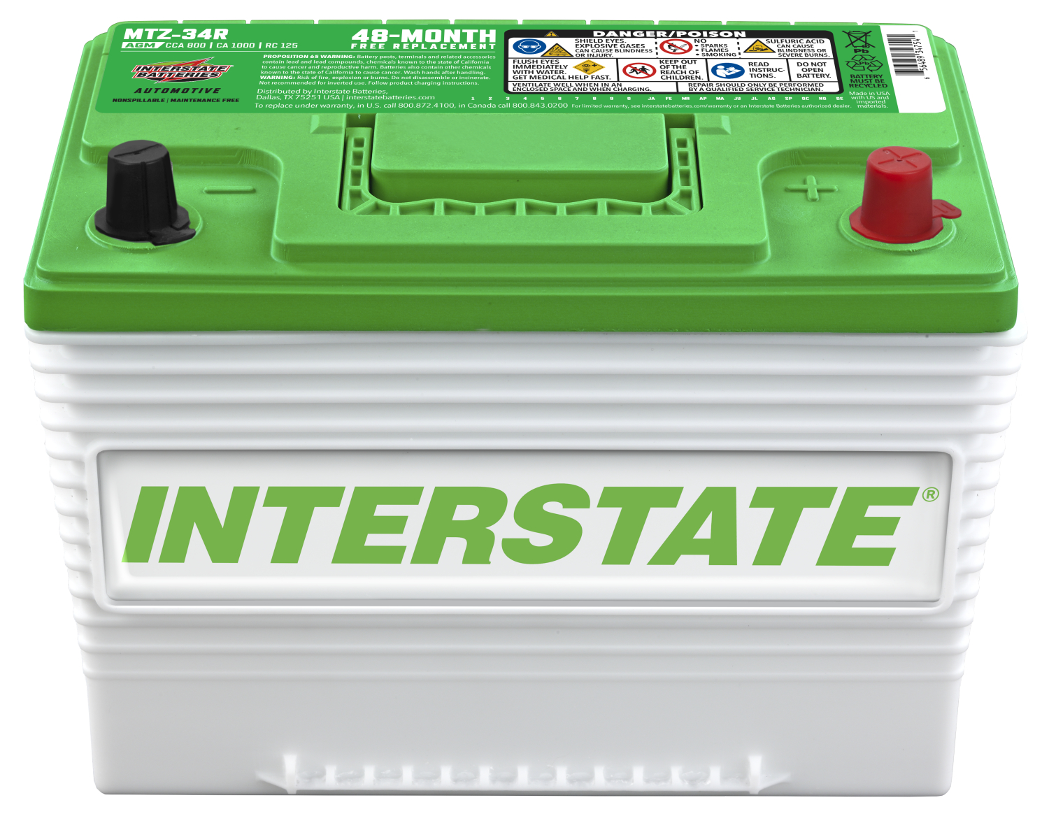 Vehicle Battery Interstate MTZ AGM MTZ-34R