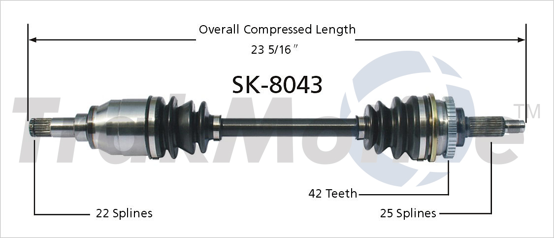 CV Axle Shaft TrakMotive SK-8043