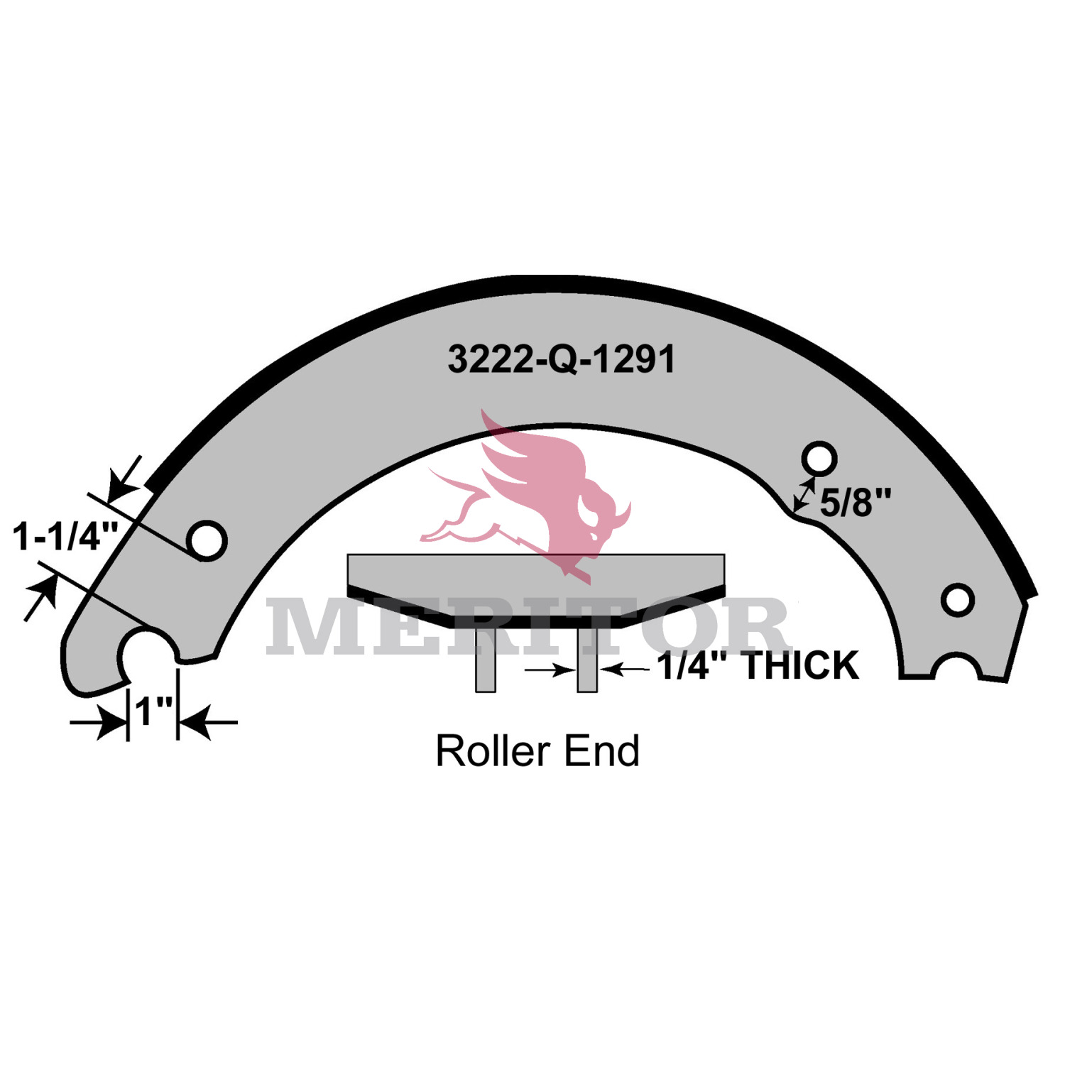 Drum Brake Shoe and Lining Assembly Meritor XS5554514Q