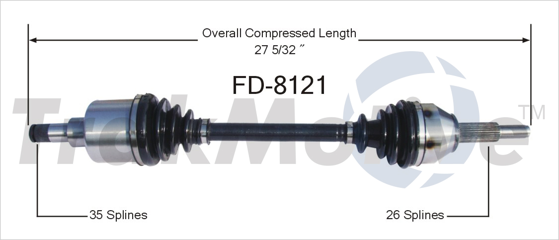 CV Axle Shaft TrakMotive FD-8121