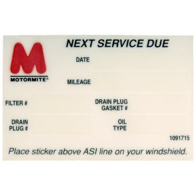 Service Reminder Information Label Dorman - Autograde 65287
