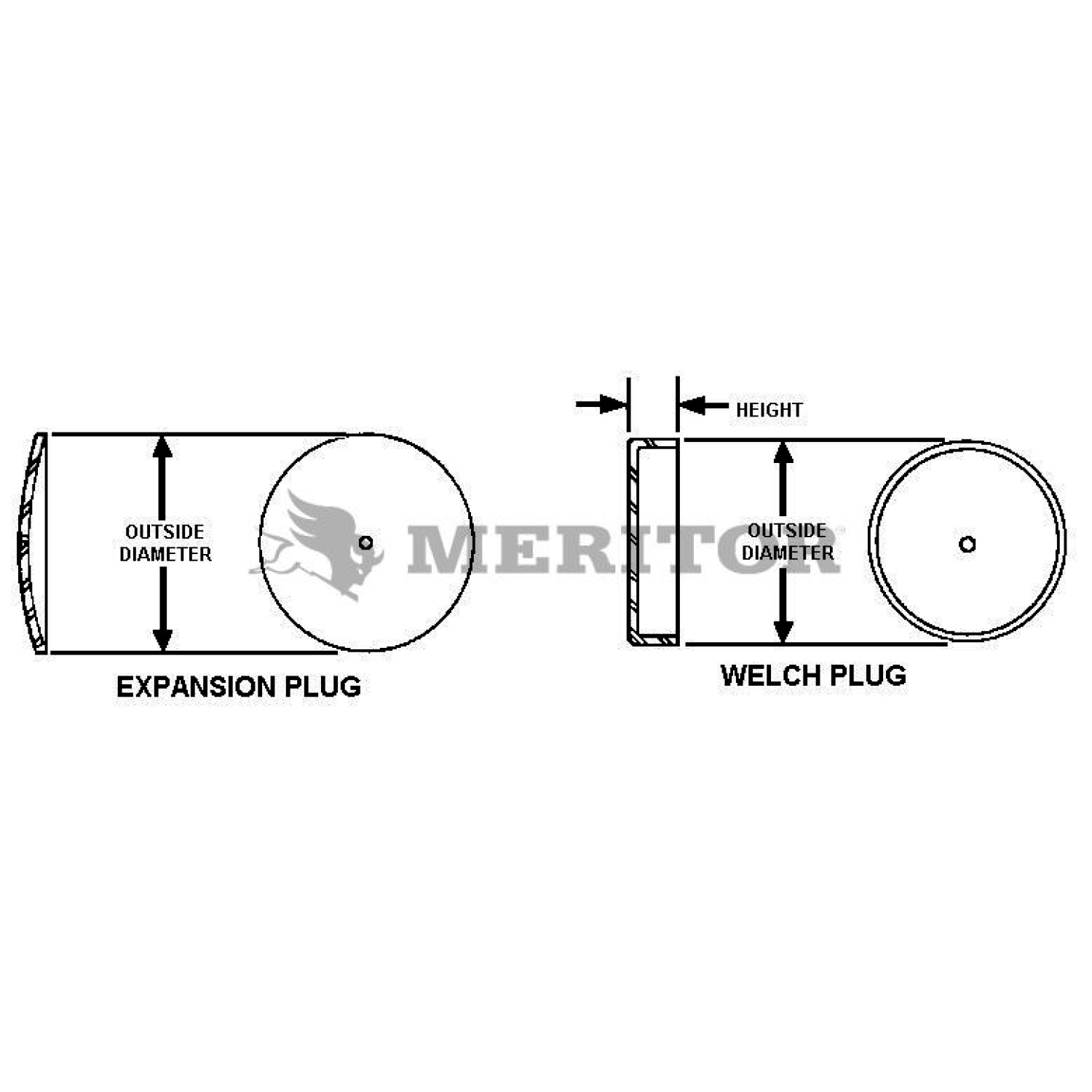 Drive Shaft Welch Plug Meritor PLEX331