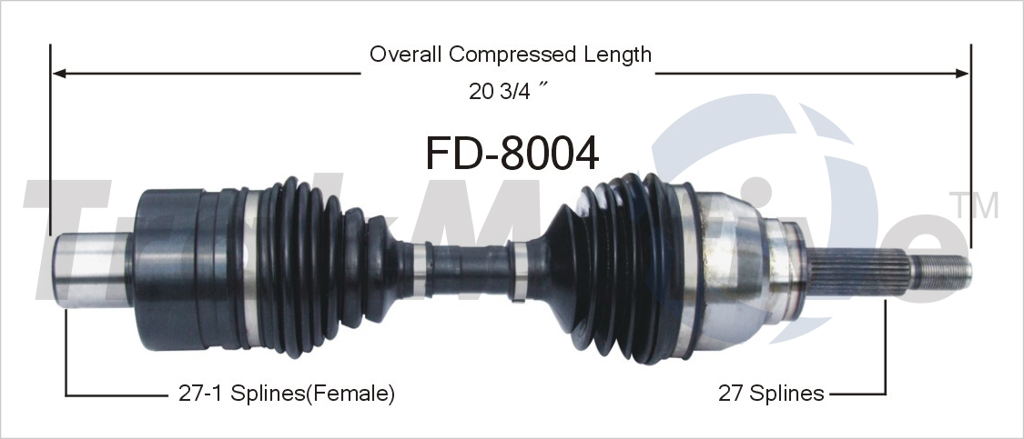 CV Axle Shaft TrakMotive FD-8004