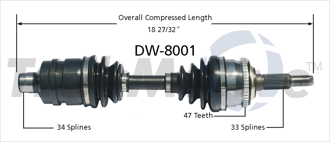 CV Axle Shaft TrakMotive DW-8001