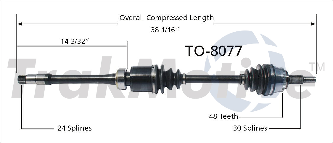 CV Axle Shaft TrakMotive TO8077