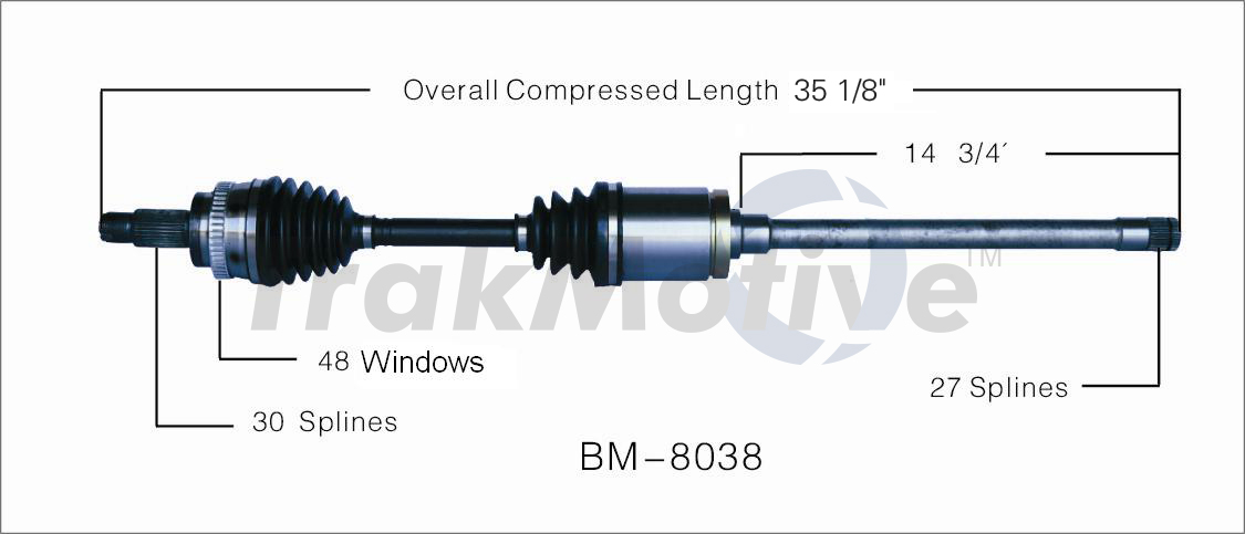 CV Axle Shaft TrakMotive BM-8038