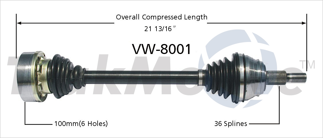 CV Axle Shaft TrakMotive VW-8001