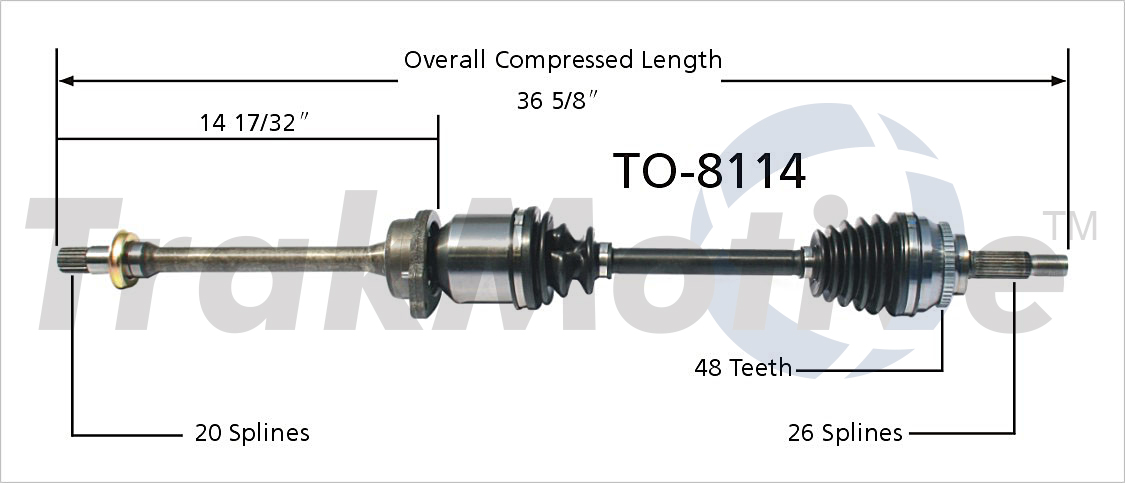 CV Axle Shaft TrakMotive TO-8114