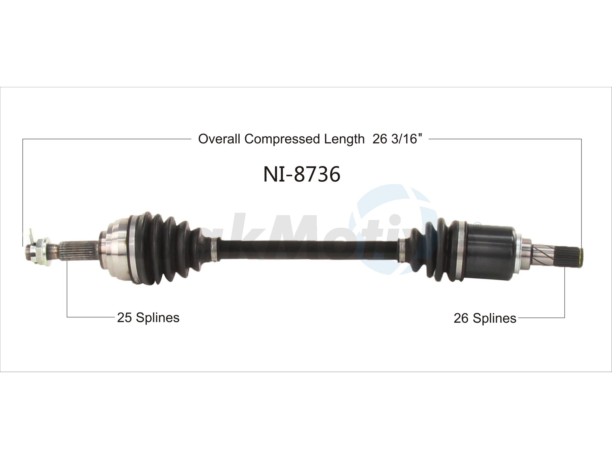 CV Axle Shaft TrakMotive NI-8736