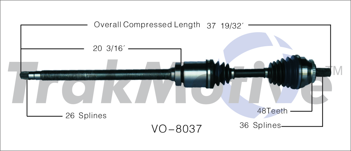 CV Axle Shaft TrakMotive VO-8037
