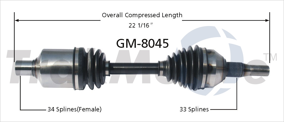 CV Axle Shaft TrakMotive GM-8045