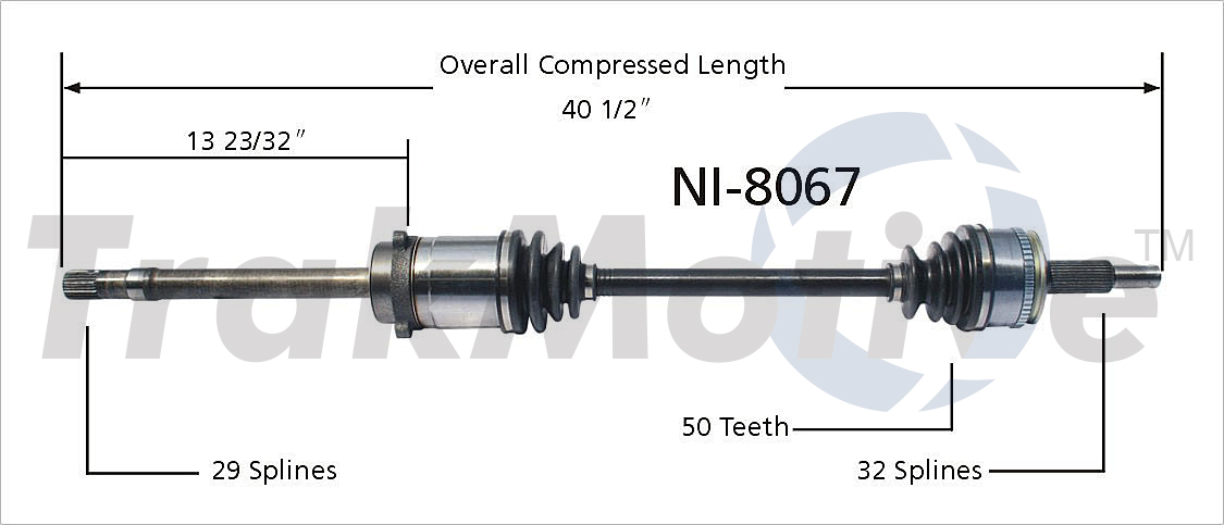 CV Axle Shaft TrakMotive NI-8067