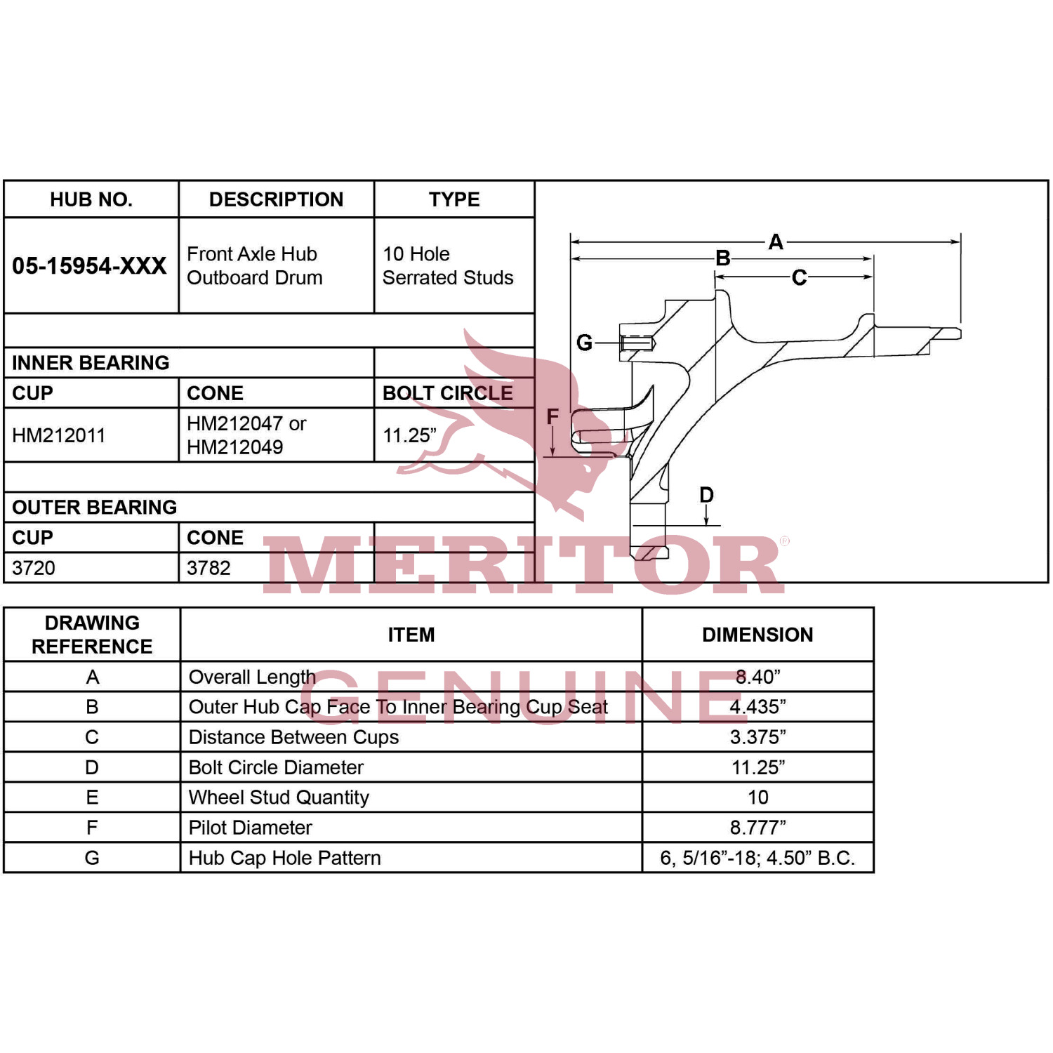 Disc Brake Hub Meritor 0515954005