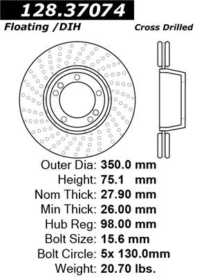 Disc Brake Rotor Centric Parts 128.37074