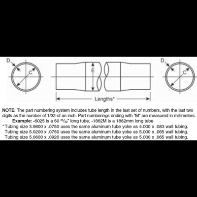 Drive Shaft Tubing Spicer 212038-1X-7105