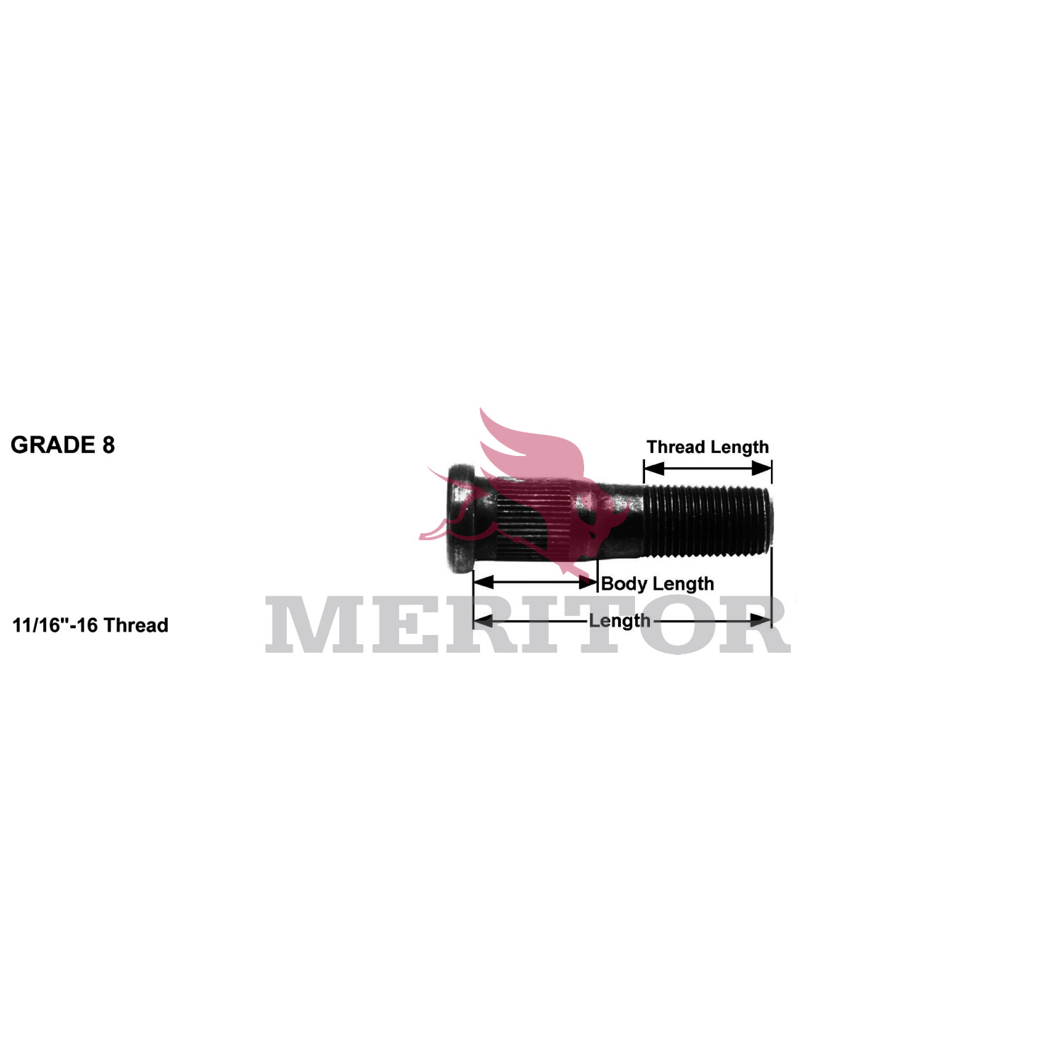 Wheel Stud and Lug Nut Kit Meritor R005682