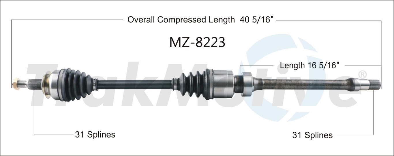 CV Axle Shaft TrakMotive MZ-8223
