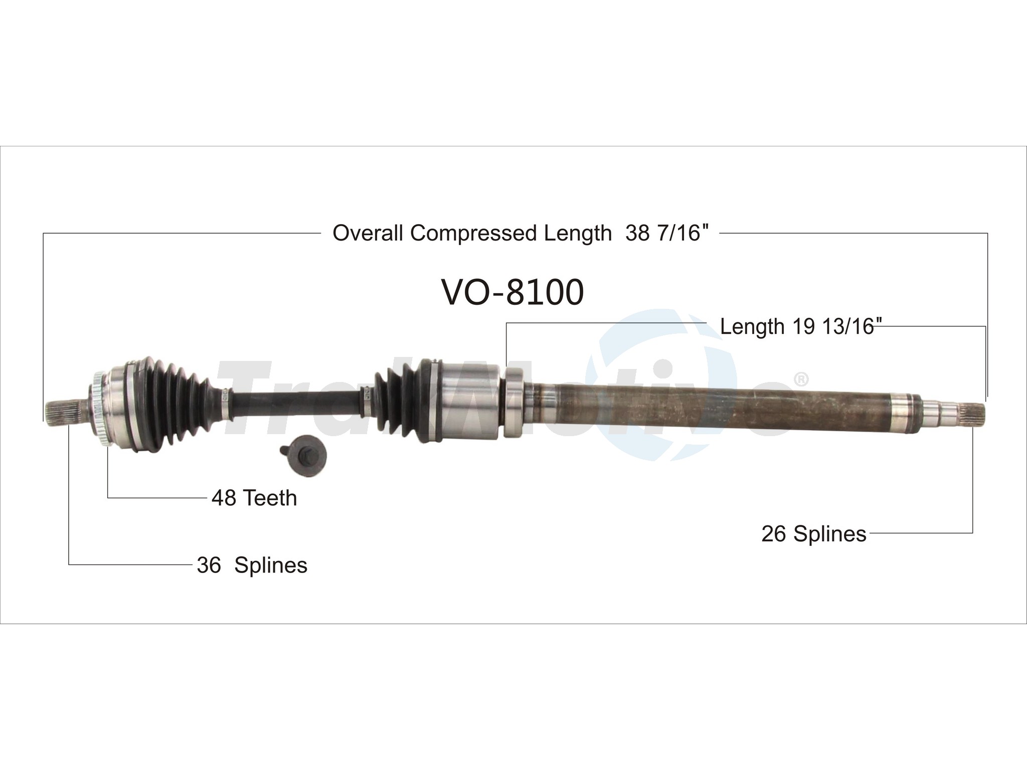 CV Axle Shaft TrakMotive VO-8100