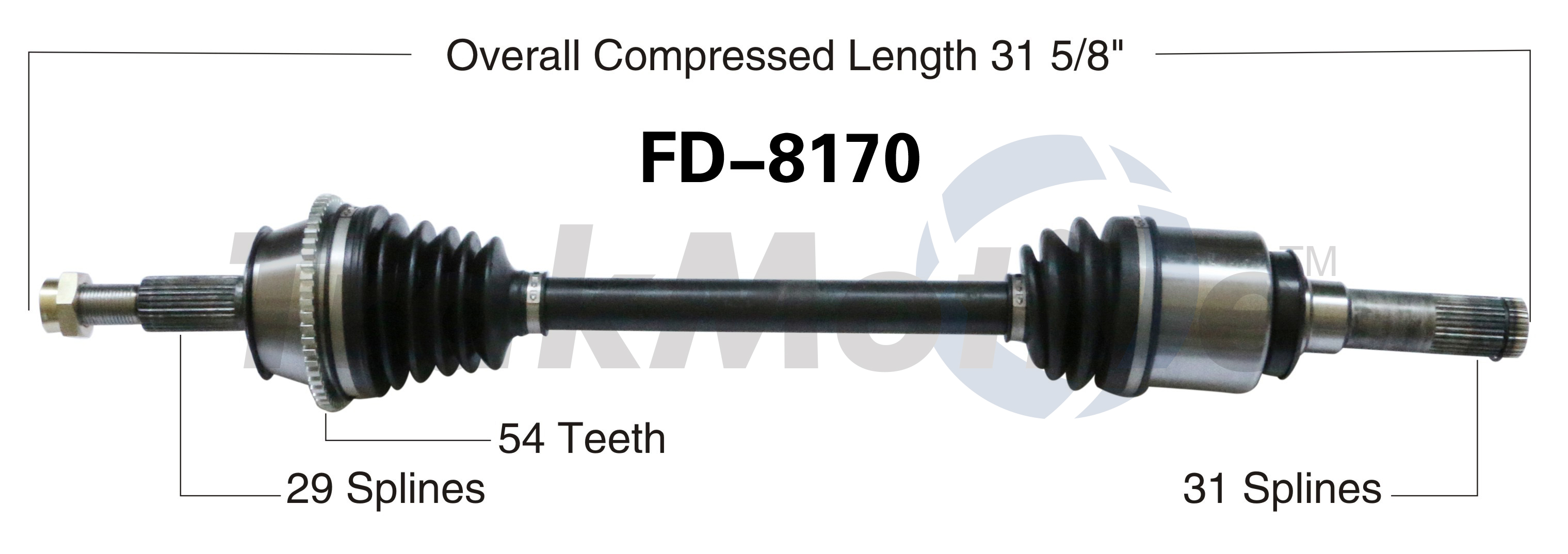 CV Axle Shaft TrakMotive FD-8170